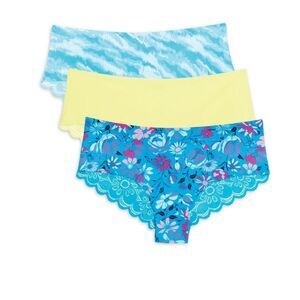 NWT No Boundaries Lace Back Cheeky Panty 3-pack Blue XL